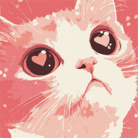 Картина за номерами "Закоханий кіт" ©art_selena_ua KHO6864, 30х30 см