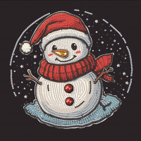 Алмазна мозаїка "Сніговик" Brushme DBS52205 неповна викладка 25х25 см