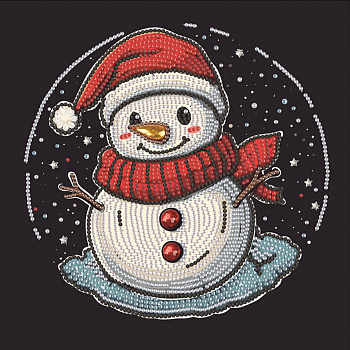 Алмазна мозаїка "Сніговик" Brushme DBS52205 неповна викладка 25х25 см