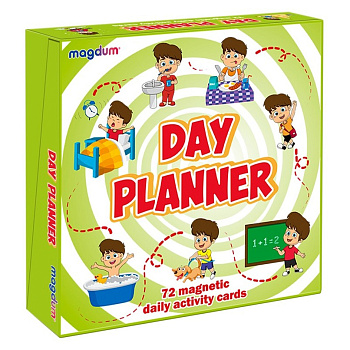 Дитячий розвиваючий набір магнітів "Розпорядок дня" ML4032-03, 72 магнітні фігурки