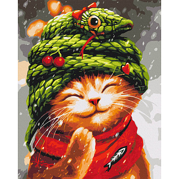 Картина за номерами "Новий рік зі змійкою" © Маріанна Пащук Brushme BS54254, 40х50 см