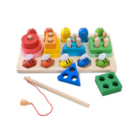 Дитяча дерев’яна іграшка "Пірамідка-сортер" C9417 рибалка, вкладиші