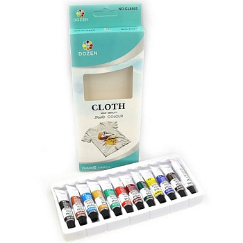 Набір фарб для одягу Dozen DSCN0674, 12 мл 6 шт