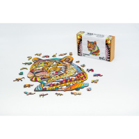 Фігурний дерев'яний пазл A3 "Загадковий тигр" PuzA3-00726, 129 елементів