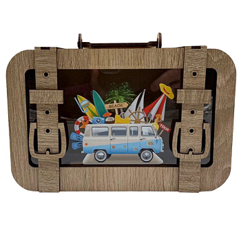 Дерев'яна скарбничка валіза "На подорож" 3240-15-005 розмір 24х17 см