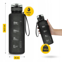 Пляшка для води спортивна 4FIZJO P-5905973403788, 1000 мл, чорний