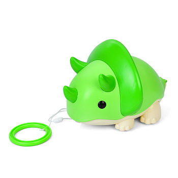 Дитяча каталка на палиці "Динозаврик" XQS2087A, яйця-пазли 12 штук