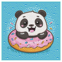 Алмазна мозаїка "Панда донат" DM5006 з рамкою 15х15 см