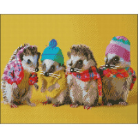 Алмазна мозаїка "Їжачки" ZAV4050-43 без підрамника 40х50 см 