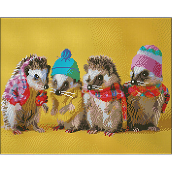 Алмазна мозаїка "Їжачки" ZAV4050-43 без підрамника 40х50 см 