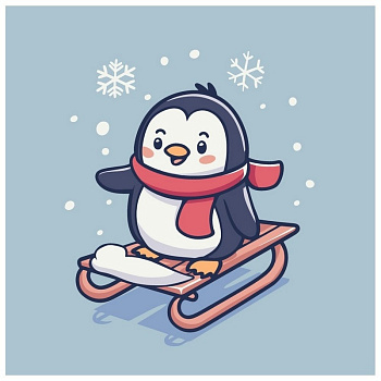 Картина за номерами "Малюк на санчатах" ©arttem_illustration 15614-AC 30х30 см