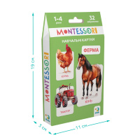 Дитячий набір навчальних карток Монтессорі "Ферма" 301233, 32 зображення