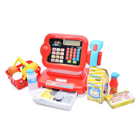 Дитячий ігровий касовий апарат 6178F калькулятор, сканер, звук, світло, кошик