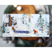 Набір для створення 2 шт вітальних листівок на підставках "Зимовий ліс" FDGCK-049, 20 см х 10 см              