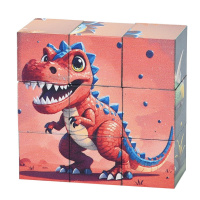 Дитячий магнітний кубік-пазл "Дракони-динозаври" CL325-1,  3 х 3 