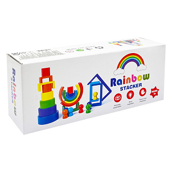 Дерев'яна іграшка "Райдуга-балансир" C15025, 27 різнокольорових фігур