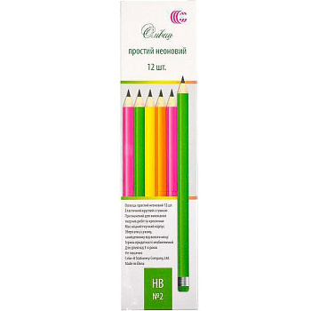 Набір олівців 12 кольорів CR255-12 неоновий
