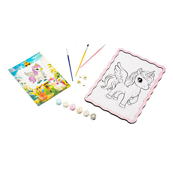 Картина по номерах "Єдиноріг" Puz-22943 формат А4 пензлик, фарби, кріплення для стіни