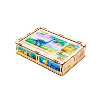 Дерев’яний дитячий пазл 4в1 "Динозаври" Puz-74598, 80 елементів