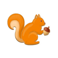 Заготовка брошки для розфарбовування "Білка з жолудем" FDZB-102