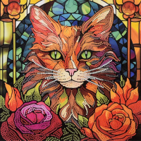 Алмазна мозаїка "Кіт зі смарагдовими очима" DEEX16303 не повна викладка 30х30 см