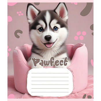 Зошит учнівський "Цуценята" 012-510126C-4 в косу лінію, 12 аркушів  