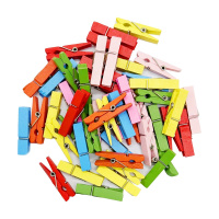 Різнокольорові декоративні прищіпки CLO 35х10 мм, 100 шт в упаковці