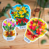 Набір весняного декору "Квіти" 10105226, 3 штуки в комплекті, картон