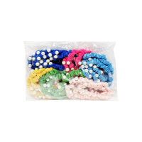 Набір резинок для волосся 0303-1078 різнокольорові, 18 штук, з намистиною