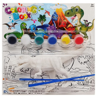 УЦІНКА! Набір для творчості розмальовка "Динозавр" Bambi MK 5490-4-UC 1 фігурка, фарби 6 кольорів