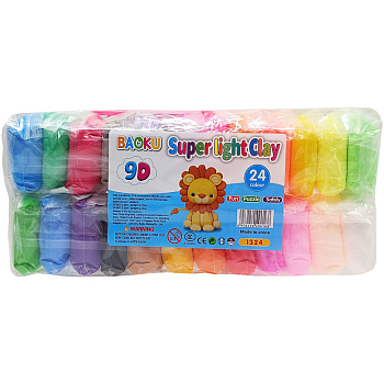 Набір для ліплення з повітряним пластиліном BK-1324, 24 кольори