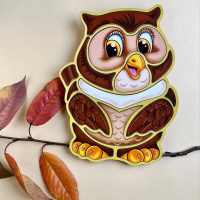 Дерев'яний пазл-вкладиш "Сова" Ubumblebees (ПСД087) PSD08 пазл-контур
