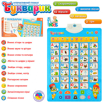 Дитячий розвиваючий плакат 7031 UA укр. мовою