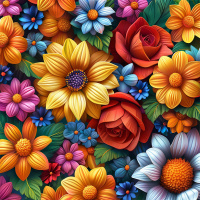 Алмазна мозаїка "Квіткова колекція" Brushme BH029 неповна викладка 25х25 см