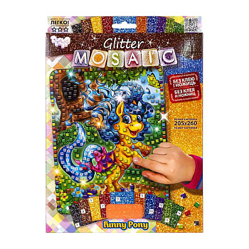 Креативна творчість "Glitter Mosaic Funny Pony" БМ-03-07 блискуча мозаїка