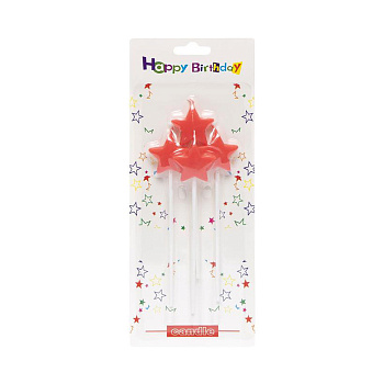Набір свічок для торта "Зірочки" TL-1045(Red) червоний, 4 штуки