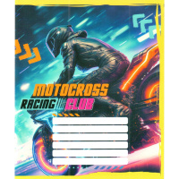 Зошит учнівський "Мотокрос" 012-500103K-1 в клітинку, 12 аркушів (959050)