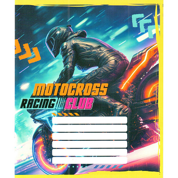 Зошит учнівський "Мотокрос" 012-500103K-1 в клітинку, 12 аркушів (959050)
