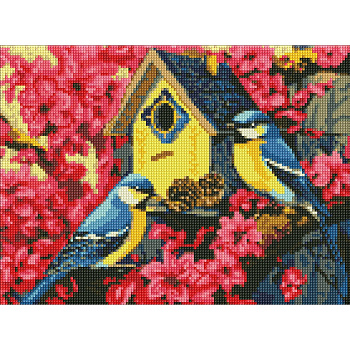 Алмазна мозаїка без підрамника "Затишна шпаківня" AMC7848 30х40 см   