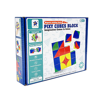 Дитяча гра-головоломка "Магнітні кубики" FD136(Multicolor) 16 елементів, 8 карток