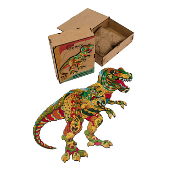 Фігурний дерев'яний пазл A3 "Тиранозавр Рекс" PuzA3-03114, 132 деталі