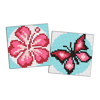 Алмазная мозаїка "Рожевий колір" AMS1063 на самоклеючій основі 9x9 см         