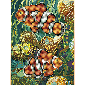 Алмазна мозаїка "Рибки" Brushme DM3007 з мольбертом 17x22.5 см