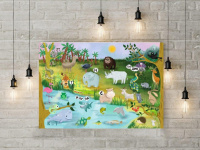 Дитяча навчальна гра з багаторазовими наклейками "ZOO Абетка" (КП-005) KP-005 укр. мовою