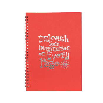 Скетчбук "Дай волю своїй уяві" 13102-KR з червоними листами, А5, на спіралі