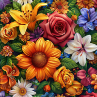 Алмазна мозаїка "Квіткова ніжність" Brushme BH028 неповна викладка 25х25 см