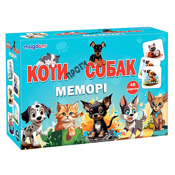 Настільна дитяча гра Мемори «Коти проти собак» ME5032-24, 48 карток 