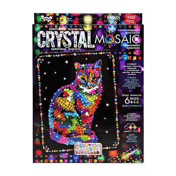 Креативна творчість "Crystal mosaic Кіт" CRM-02-09, 6 форм елементів