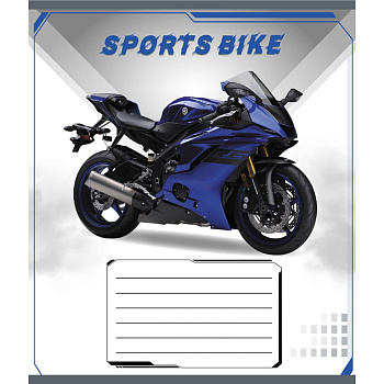 Зошит учнівський "Спортбайк" 012-500196K-3 в клітинку, 12 аркушів