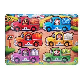 Розвиваюча гра "Тварини на вантажівках" (ПСД216) PSD216 з картками